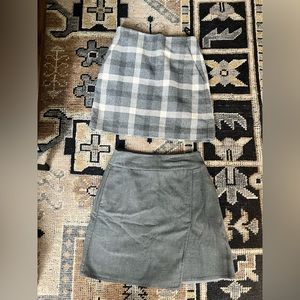 Two Grey Uniqlo wool mini skirts - size 0